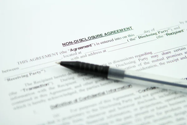Nondisclosure agreement / NDA — Stock Photo, Image