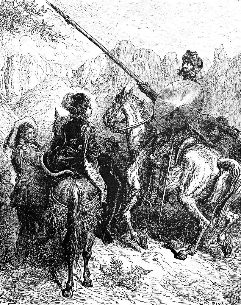 Don Quixote agrees to slay a giant for Dorotea