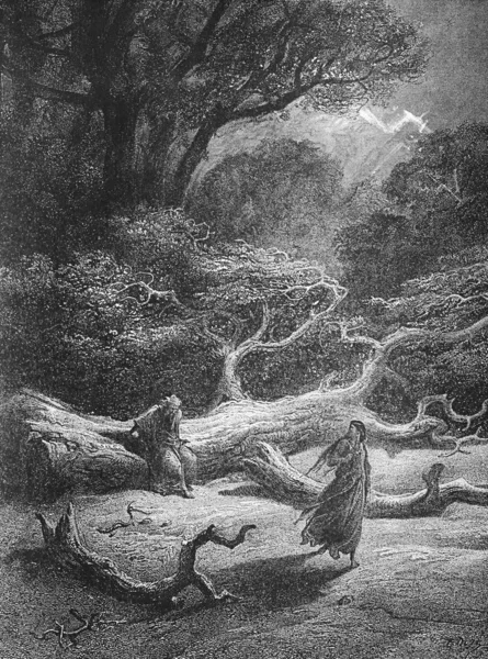 Vivien encerra Merlin na árvore — Fotografia de Stock