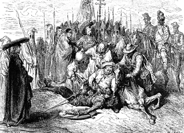 Der Kampf des Don Quichote — Stockfoto