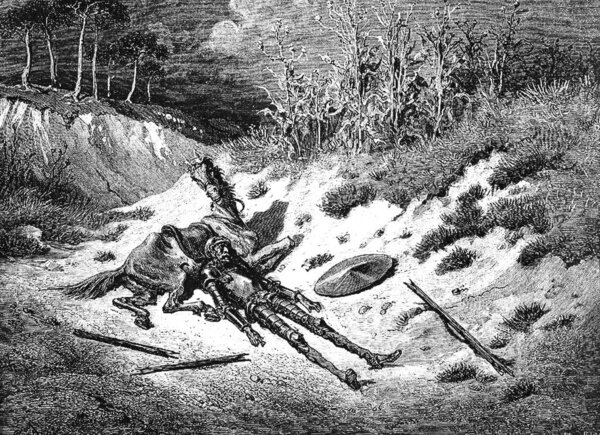 Don Quixote and Sancho setting out