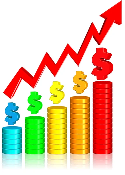 Increasing Money Chart — Stockfoto