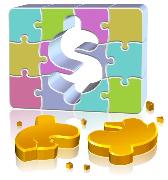 Concepto dólar jigsaw — Stockfoto