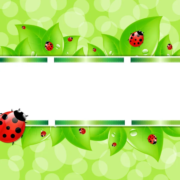 Фон природы с Ladybug Стоковая Иллюстрация