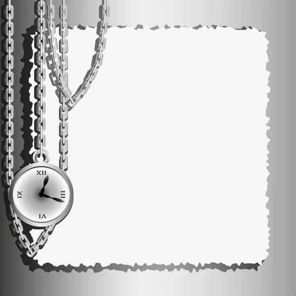 时钟和链 — 图库矢量图片