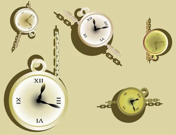 Годинник і ланцюг фону — стоковий вектор