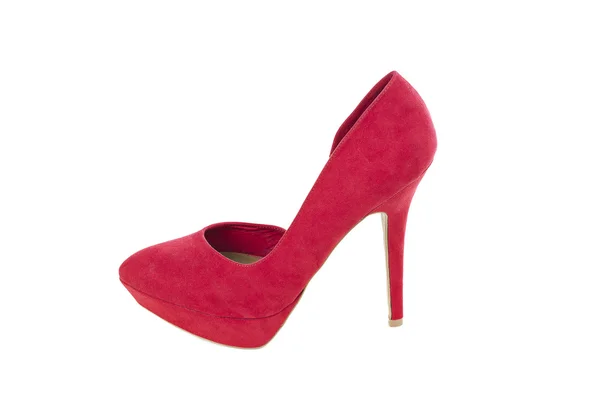 Sexy roter Schuh auf weißem Hintergrund — Stockfoto