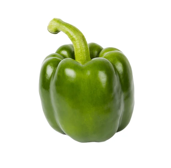 백지에 고립된 싱싱 한 녹색 후추 — 스톡 사진