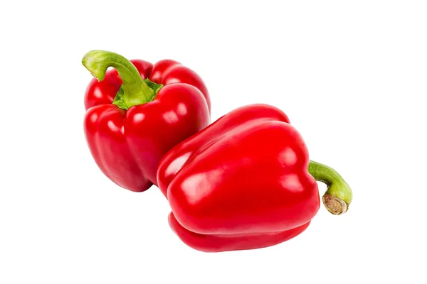 Fresh red peppers isolated on white background — Stock Photo, Image