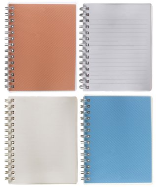 Notebook brown and blue. isolated over white clipart