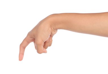 Gesture of hand pushing down clipart