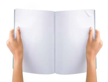 Hand open blank magazine clipart