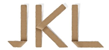 Origami style alphabet letters j k l clipart