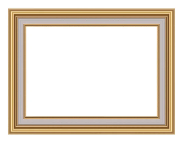 Gold picture frame. isolated on white — Stock Photo, Image