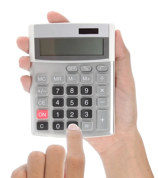 Mão com calculadora — Fotografia de Stock