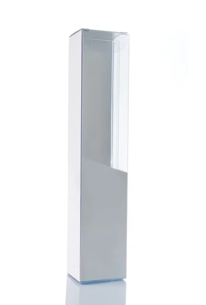 Long white cardboard box — Stock Photo, Image