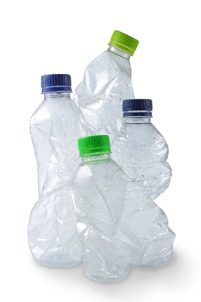 Пустые использованные пластиковые бутылки — стоковое фото
