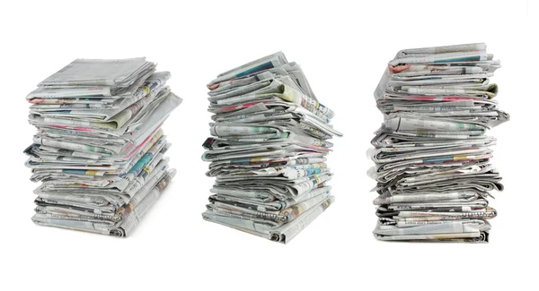 Newspaper over white background — Stock Photo, Image