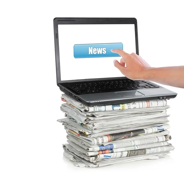 News on a laptop computer — Stock Photo, Image