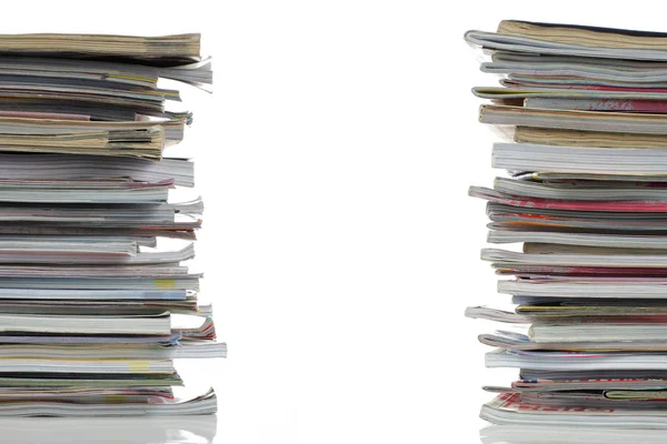 Shot of stack of magazines with blank cover — Stock Photo, Image