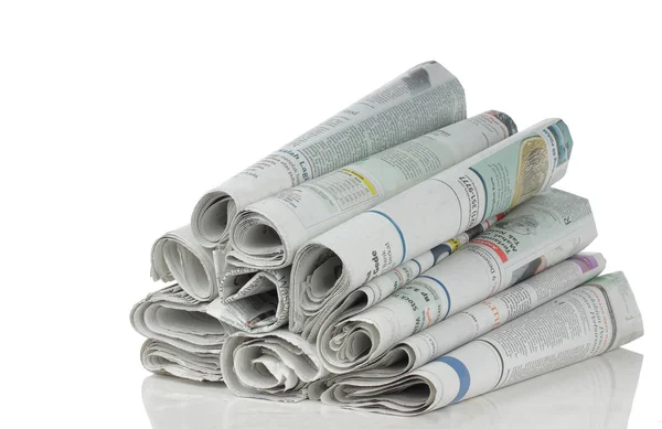 Newspaper over white background — Stock Photo, Image