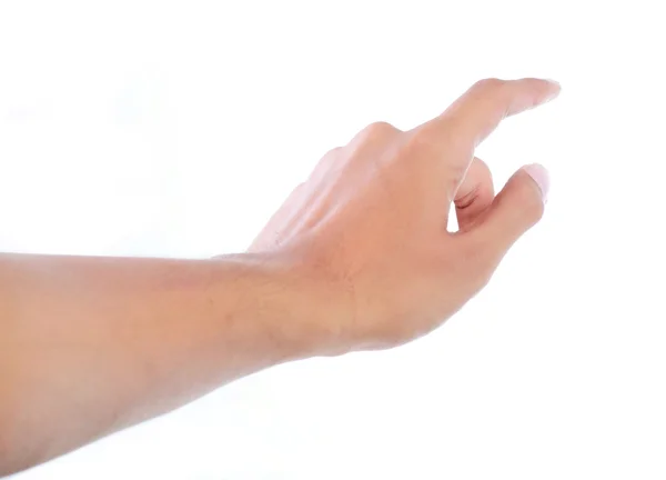 男性手を示す記号とピンチの親指ボタンに触れる指 — ストック写真
