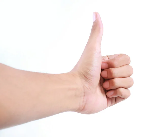 Manliga händer visar tummen upp tecken — Stockfoto