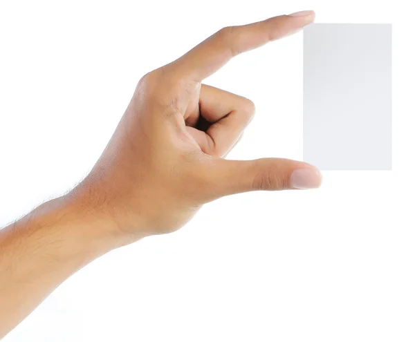 Main et une carte isolée sur blanc — Photo