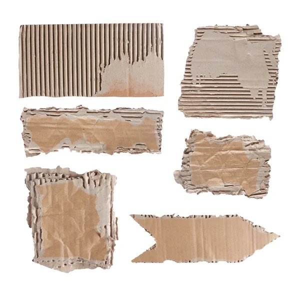Brown cardboard paper over white background — Stock Photo, Image