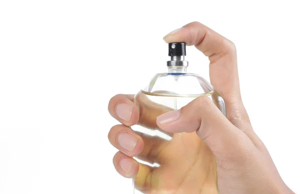 Hand using perfume — Stock Photo, Image