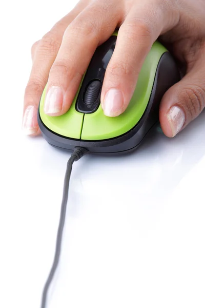 Натисніть кнопку миші комп'ютера — стокове фото