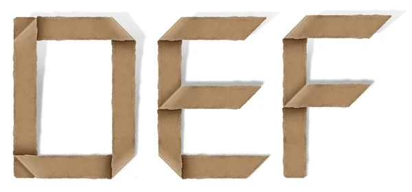 Origami estilo alfabeto letras d e f — Fotografia de Stock