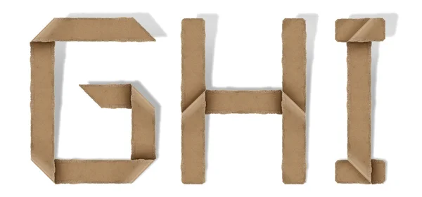 Буквы алфавита в стиле оригами g h i — стоковое фото