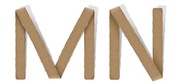 Letras del alfabeto estilo origami m n — Foto de Stock