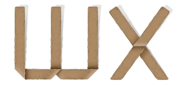 Origami stil alfabetet bokstäverna w x — Stockfoto