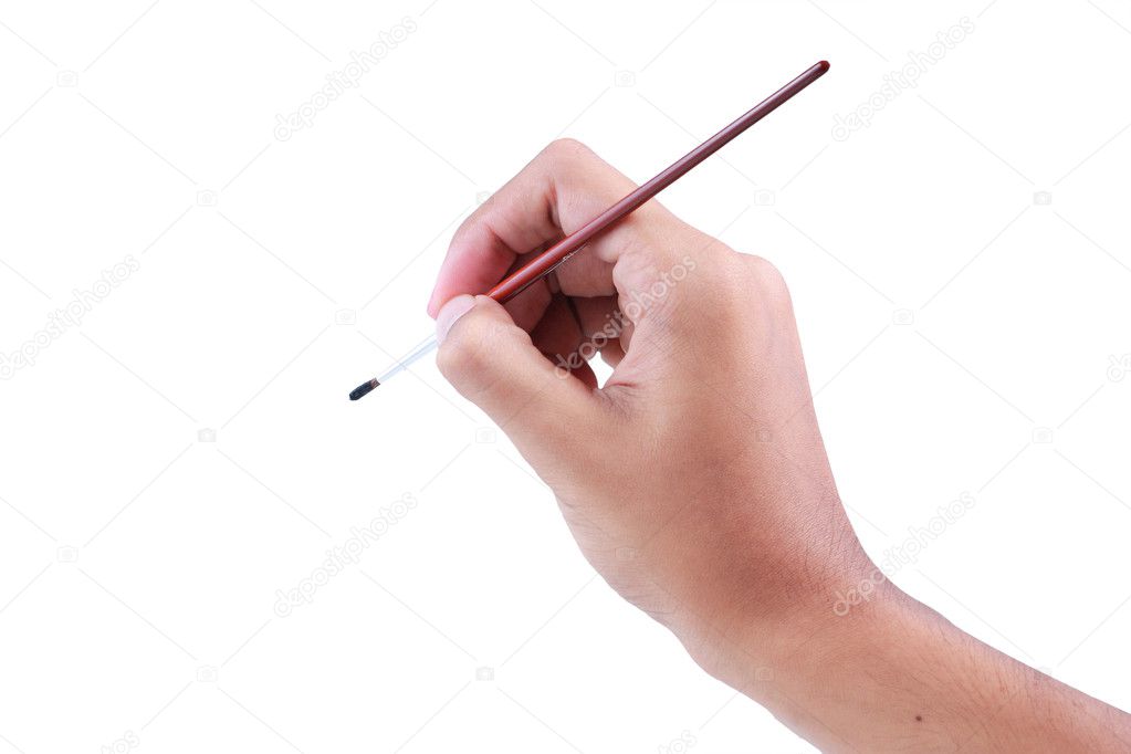 Hand writing with painting brush