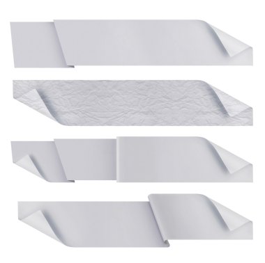 White polygonal origami ribbons clipart