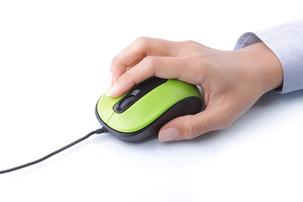 Mano con ratón de ordenador — Foto de Stock