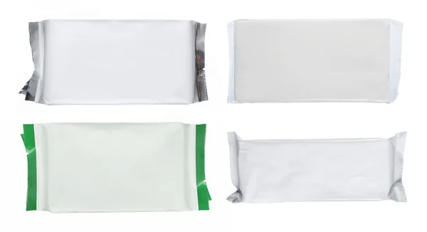 Vit blank folie förpackningar. redo för din design — Stockfoto