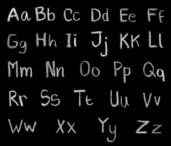Grunge alfabet geschreven door krijt — Stockfoto