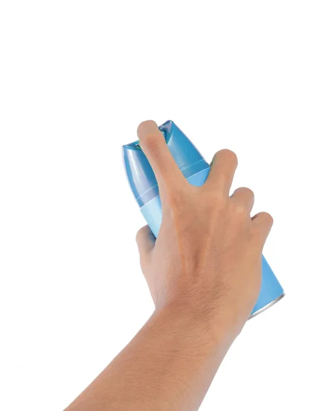 Hand holding spray kan — Stockfoto