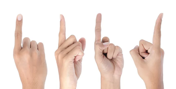 Hand wijzen in vier verschillende camerahoeken — Stockfoto