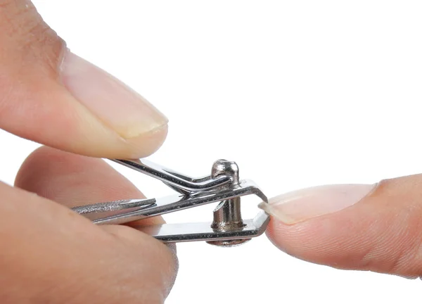 Manicure with nail clipper — Stock Photo, Image