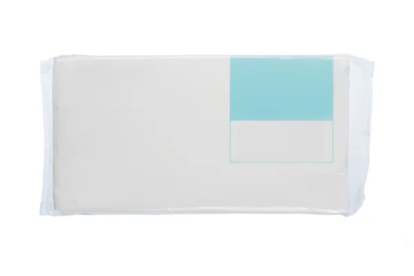 Pacote de plástico branco para novo design — Fotografia de Stock