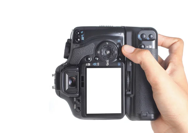 Fotografia aparat w ręku — Zdjęcie stockowe