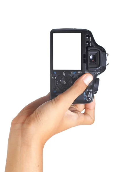 stock image Photo camera in hand