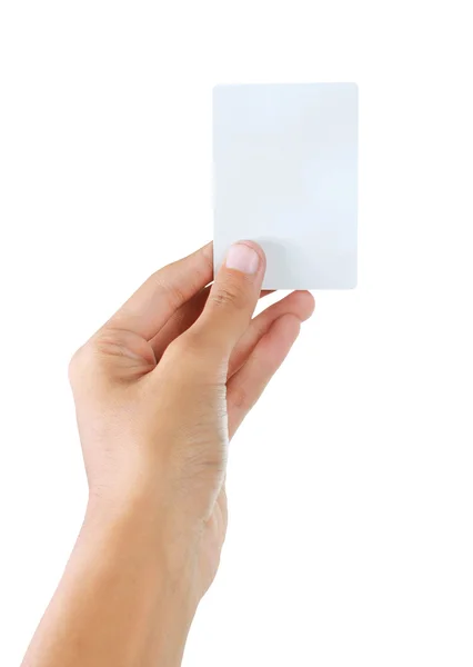 Mão segurando um cartão de visita — Fotografia de Stock