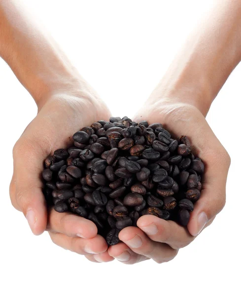 Sorte kaffebønner - Stock-foto