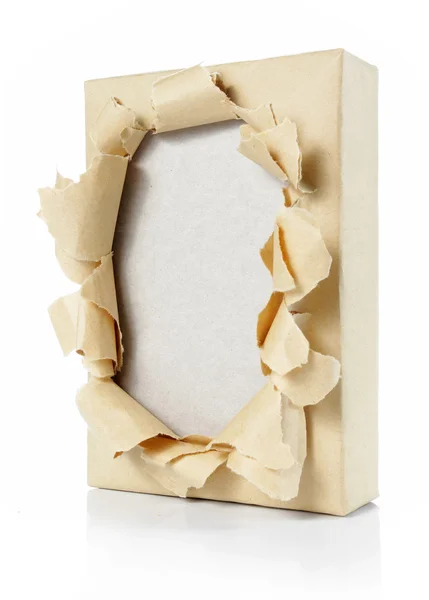 Quadro de papel de papelão queimado — Fotografia de Stock