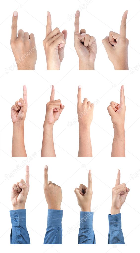 Gesture of hand pointing collection